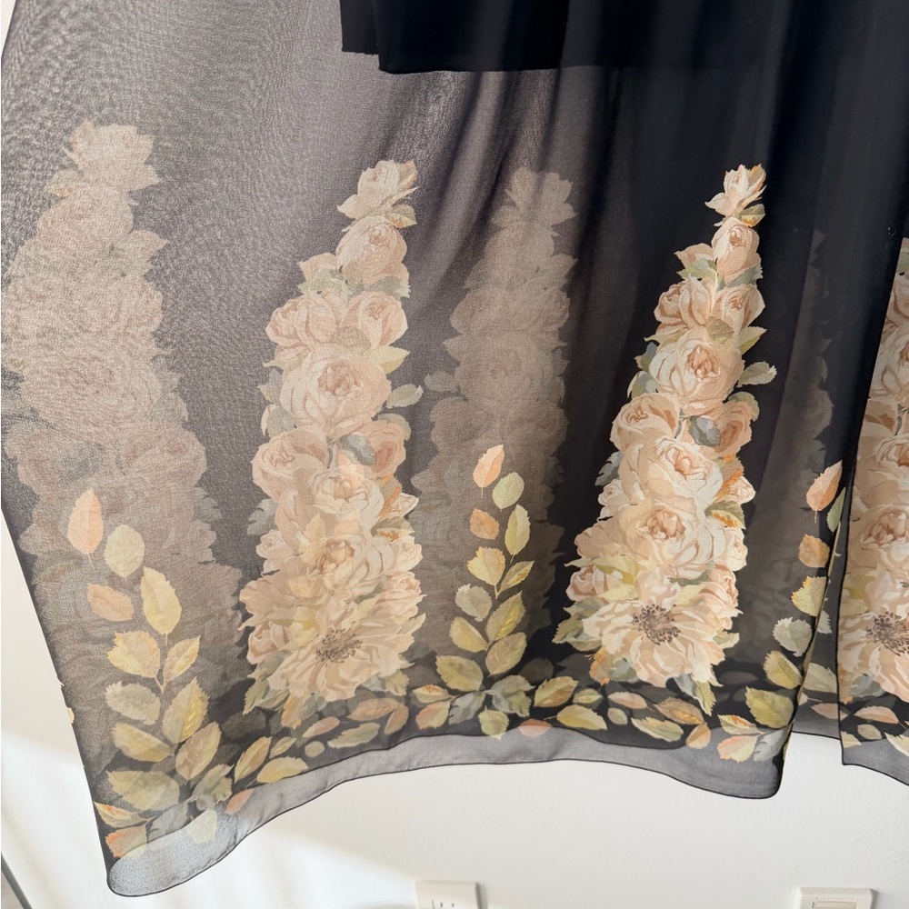 Blugirl Sheer Floral Maxi Skirt | Flowing Designer Skirt | Size D34 (US 4) - Picture 12 of 17